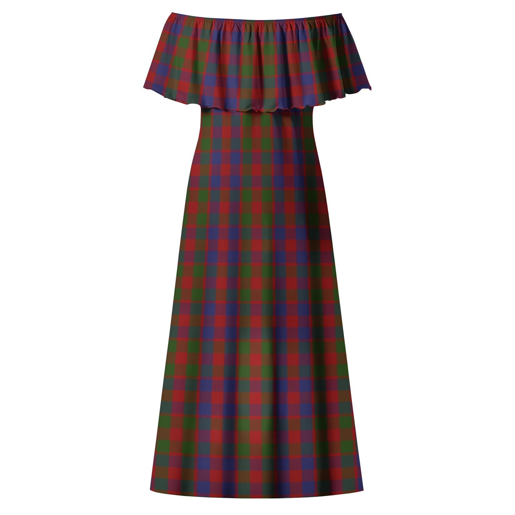 Gow Tartan Off Shoulder Long Dress - Tartan Vibes Clothing