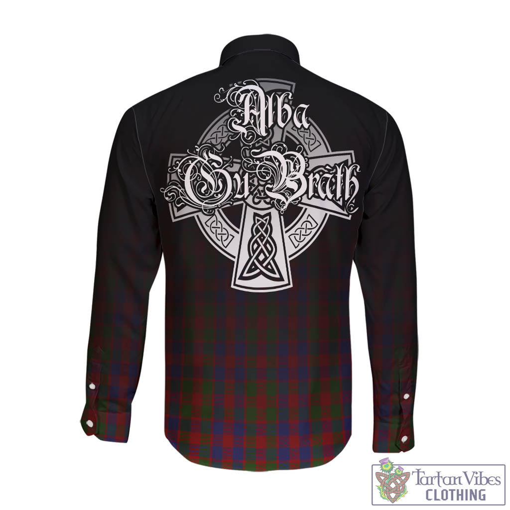 Gow Tartan Long Sleeve Button Up Featuring Alba Gu Brath Family Crest Celtic Inspired - Tartan Vibes Clothing