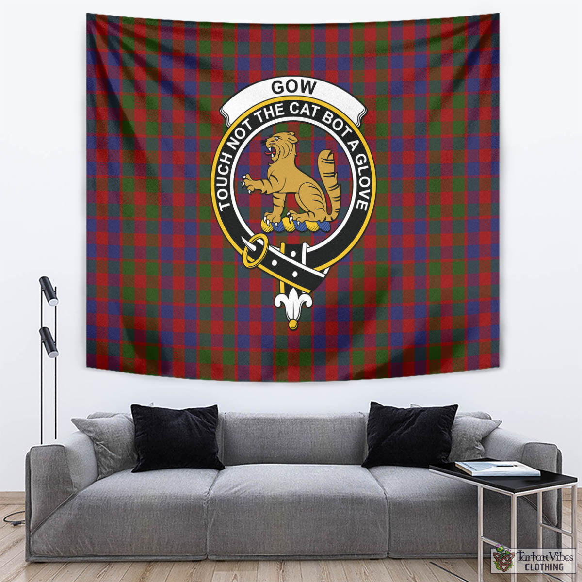 Gow Tartan Tapestry Wall Hanging and Home Decor for Room with Family Crest - Tartan Vibes Clothing