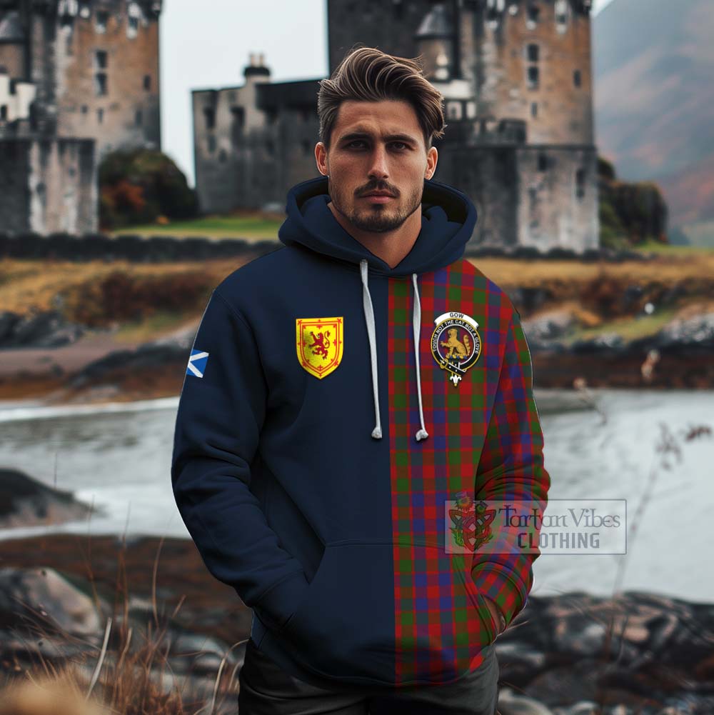 Gow Tartan Cotton Hoodie Alba with Scottish Lion Royal Arm Half Style - Tartan Vibes Clothing