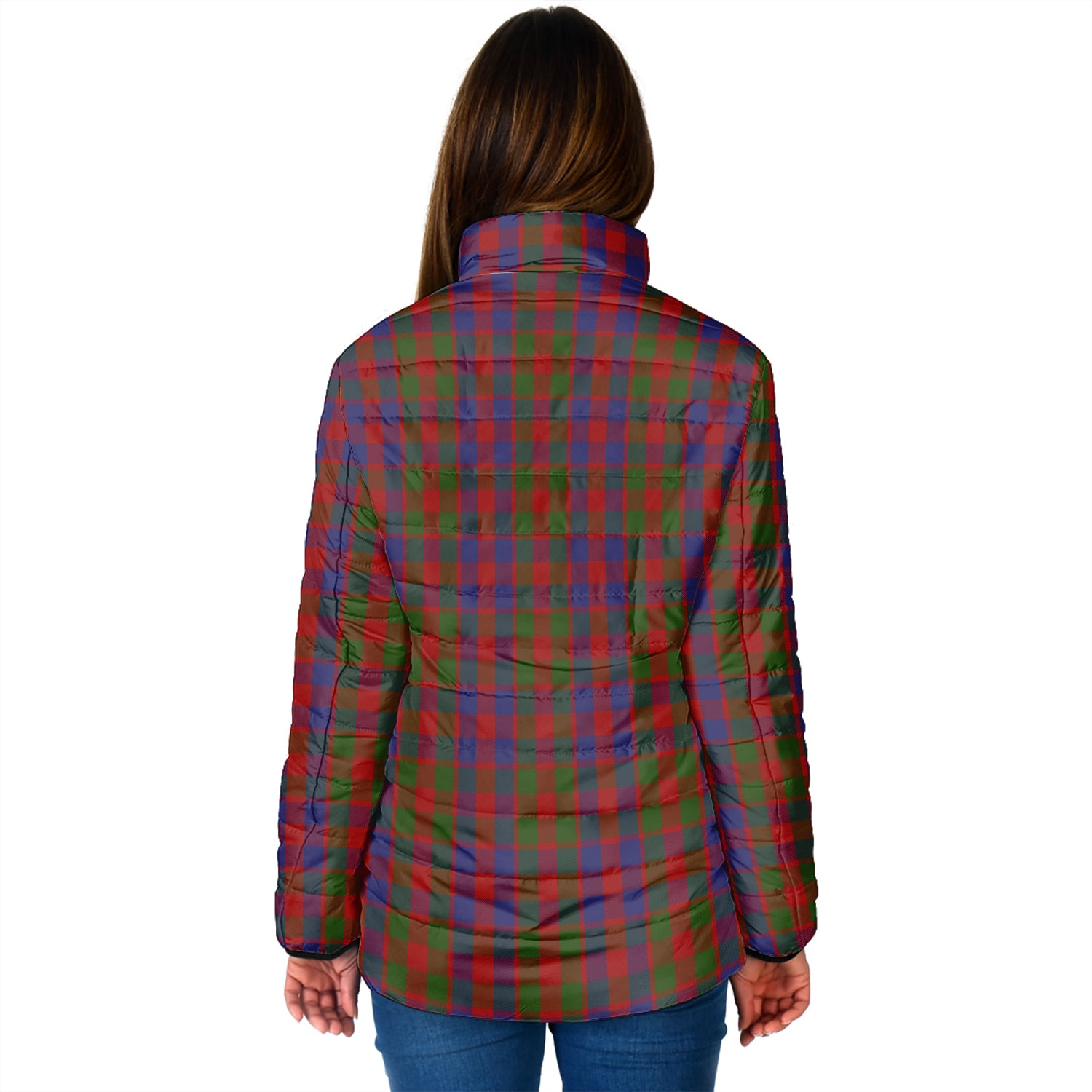 Gow Tartan Padded Jacket with Family Crest - Tartan Vibes Clothing