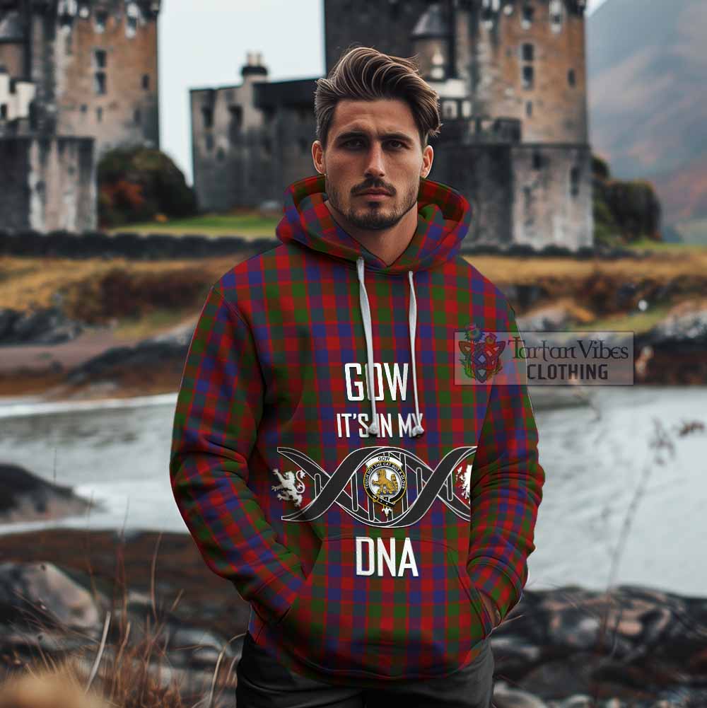 Gow Tartan Cotton Hoodie with Family Crest DNA In Me Style - Tartan Vibes Clothing