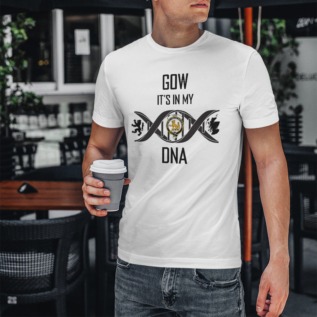 Gow Family Crest DNA In Me Mens Cotton T Shirt - 2D-tartanvibesclothing
