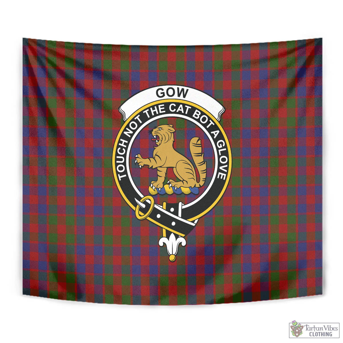 Gow Tartan Tapestry Wall Hanging and Home Decor for Room with Family Crest - Tartan Vibes Clothing