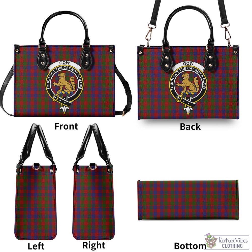 Gow Tartan Luxury Leather Handbags with Family Crest - Tartan Vibes Clothing