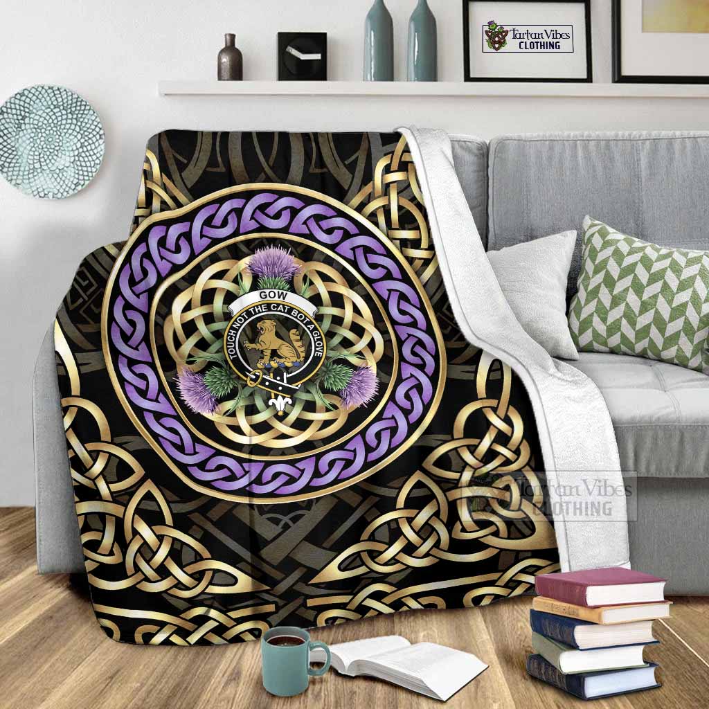 Gow Clan Crest Blanket Celtic Scottish Thistle