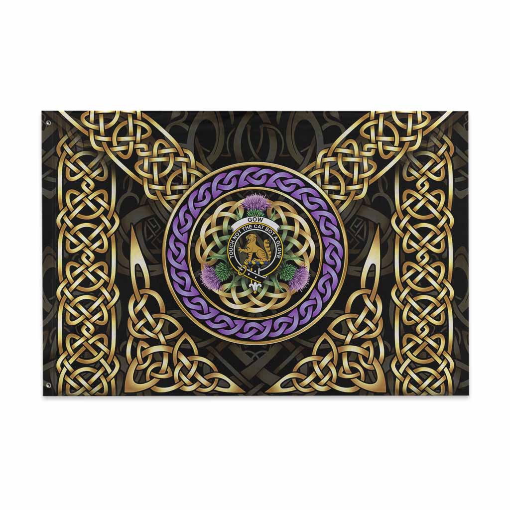 Gow Clan Crest House Flag Celtic Scottish Thistle 48*72 inch (120*180 cm) - Tartan Vibes Clothing