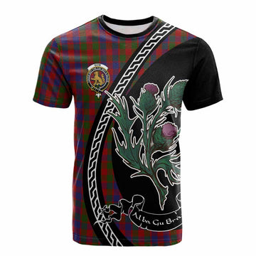 Gow Family Crest Tartan Cotton T-shirt Alba Thistle Inspired - Tartan Vibes Clothing