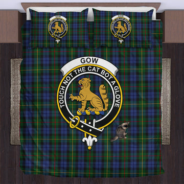 Gow Hunting Tartan Bedding Set with Family Crest