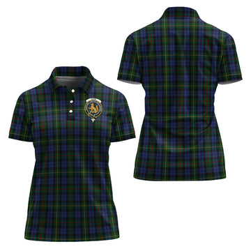 Gow Hunting Tartan Polo Shirt with Family Crest For Women