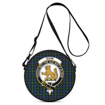 Gow Hunting Tartan Round Satchel Bags with Family Crest