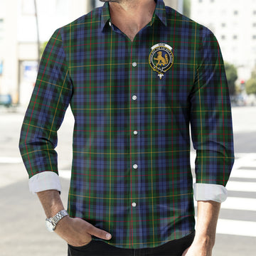 Gow Hunting Tartan Long Sleeve Button Up Shirt with Family Crest