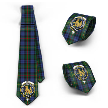Gow Hunting Tartan Classic Necktie with Family Crest