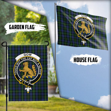 Gow Hunting Tartan Flag with Family Crest