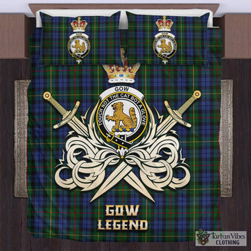 Gow Hunting Tartan Bedding Set with Clan Crest and the Golden Sword of Courageous Legacy