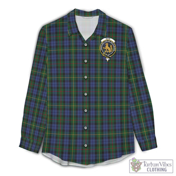 Gow Hunting Tartan Womens Casual Shirt with Family Crest