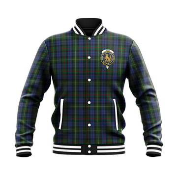 Gow Hunting Tartan Baseball Jacket with Family Crest