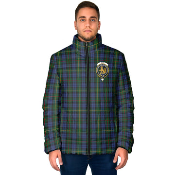 Gow Hunting Tartan Padded Jacket with Family Crest