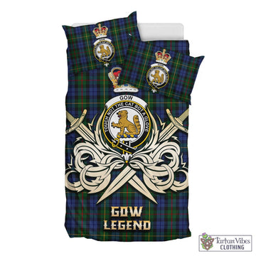 Gow Hunting Tartan Bedding Set with Clan Crest and the Golden Sword of Courageous Legacy