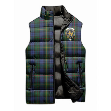 Gow Hunting Tartan Sleeveless Puffer Jacket with Family Crest