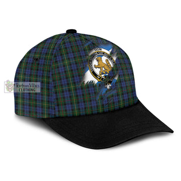 Gow Hunting Tartan Classic Cap with Family Crest In Me Style