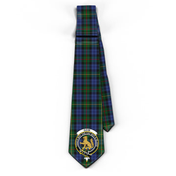 Gow Hunting Tartan Classic Necktie with Family Crest