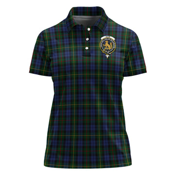 Gow Hunting Tartan Polo Shirt with Family Crest For Women