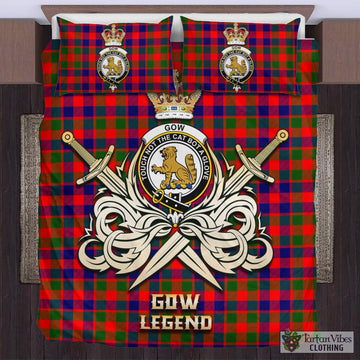 Gow Modern Tartan Bedding Set with Clan Crest and the Golden Sword of Courageous Legacy