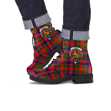 Gow Modern Tartan Leather Boots with Family Crest