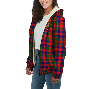 Gow Modern Tartan Sherpa Hoodie with Family Crest