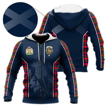 Gow Modern Tartan Knitted Hoodie with Family Crest and Scottish Thistle Vibes Sport Style