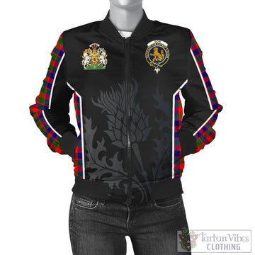 Gow Modern Tartan Bomber Jacket with Family Crest and Scottish Thistle Vibes Sport Style