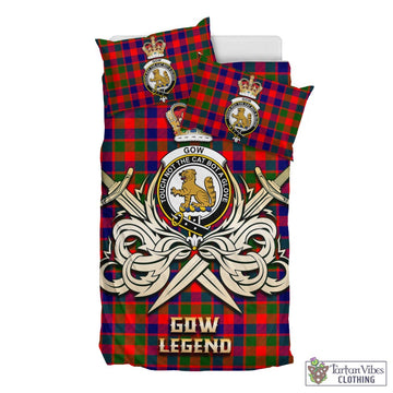 Gow Modern Tartan Bedding Set with Clan Crest and the Golden Sword of Courageous Legacy