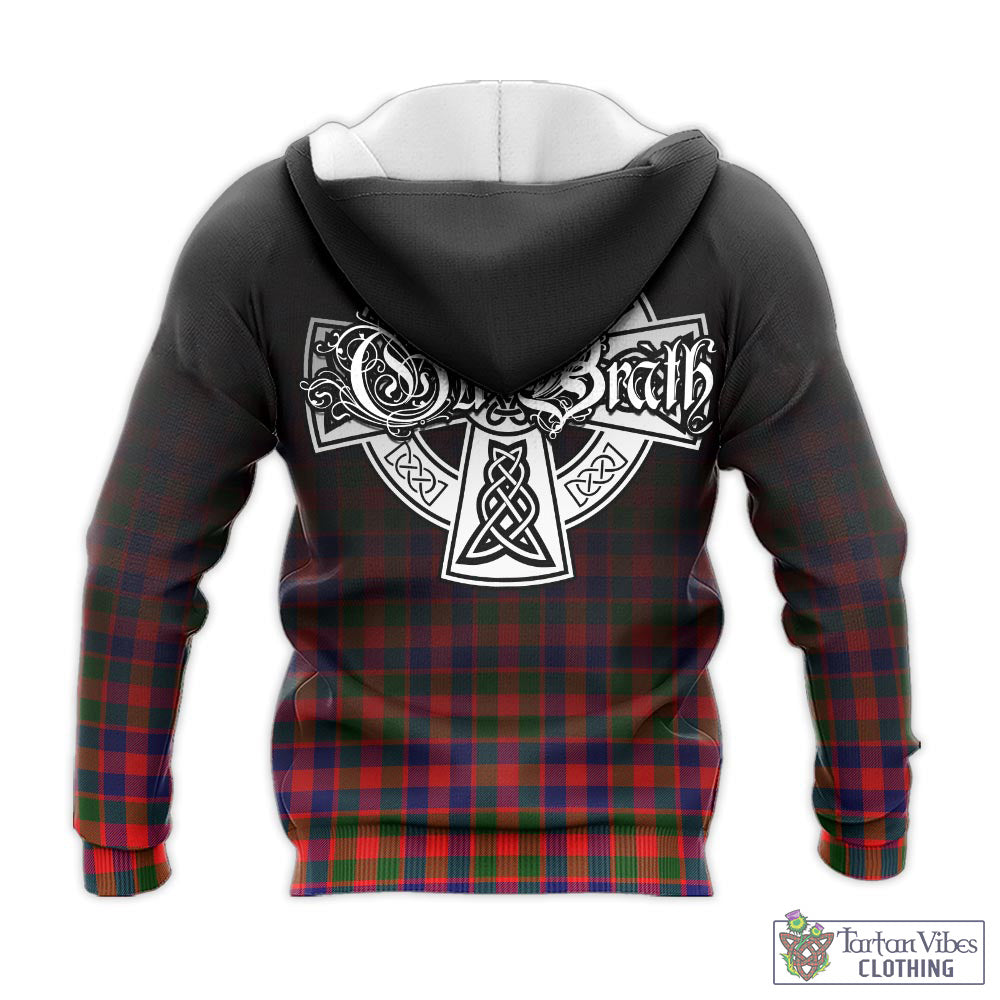 Tartan Vibes Clothing Gow Modern Tartan Knitted Hoodie Featuring Alba Gu Brath Family Crest Celtic Inspired