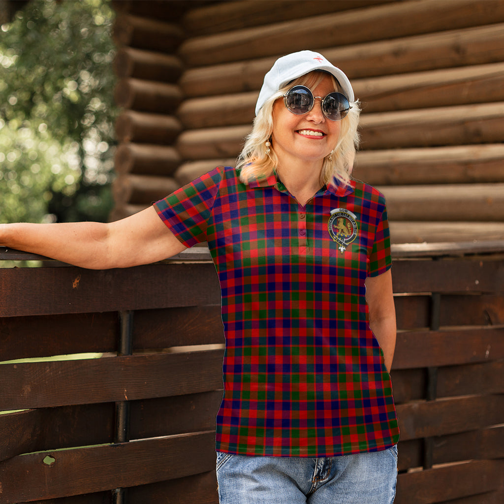 gow-modern-tartan-polo-shirt-with-family-crest-for-women