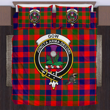 Gow of Skeoch Tartan Bedding Set with Family Crest