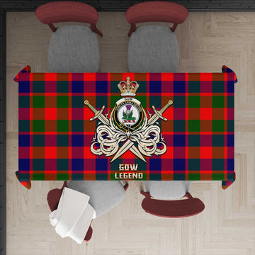 Gow of Skeoch Tartan Tablecloth with Clan Crest and the Golden Sword of Courageous Legacy