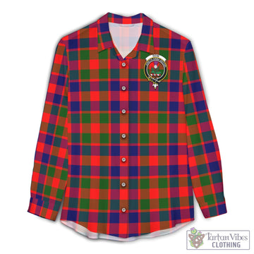 Gow of Skeoch Tartan Womens Casual Shirt with Family Crest