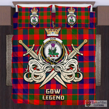 Gow of Skeoch Tartan Bedding Set with Clan Crest and the Golden Sword of Courageous Legacy