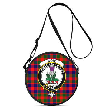 Gow of Skeoch Tartan Round Satchel Bags with Family Crest