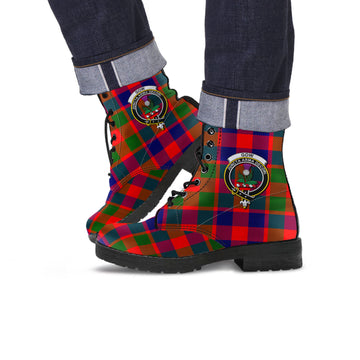 Gow of Skeoch Tartan Leather Boots with Family Crest
