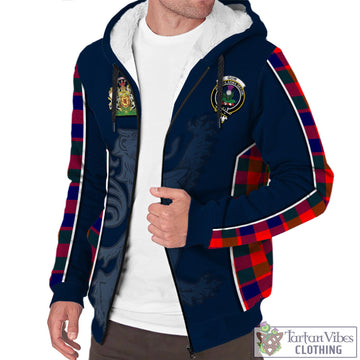 Gow of Skeoch Tartan Sherpa Hoodie with Family Crest and Lion Rampant Vibes Sport Style
