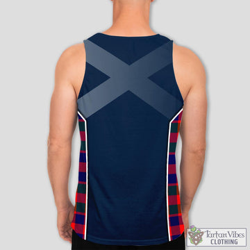 Gow of Skeoch Tartan Men's Tanks Top with Family Crest and Scottish Thistle Vibes Sport Style