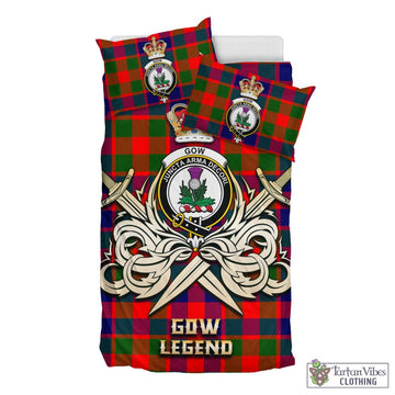 Gow of Skeoch Tartan Bedding Set with Clan Crest and the Golden Sword of Courageous Legacy