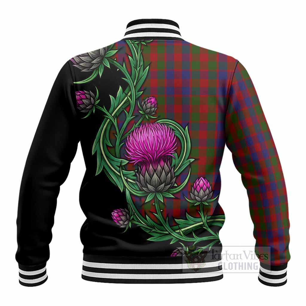 Gow Tartan Baseball Jacket Resilient Scottish Thistle - Tartan Vibes Clothing