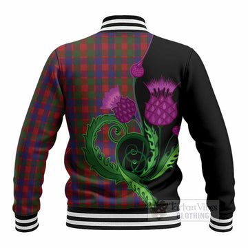 Gow Tartan Baseball Jacket Traditional Scottish Thistle