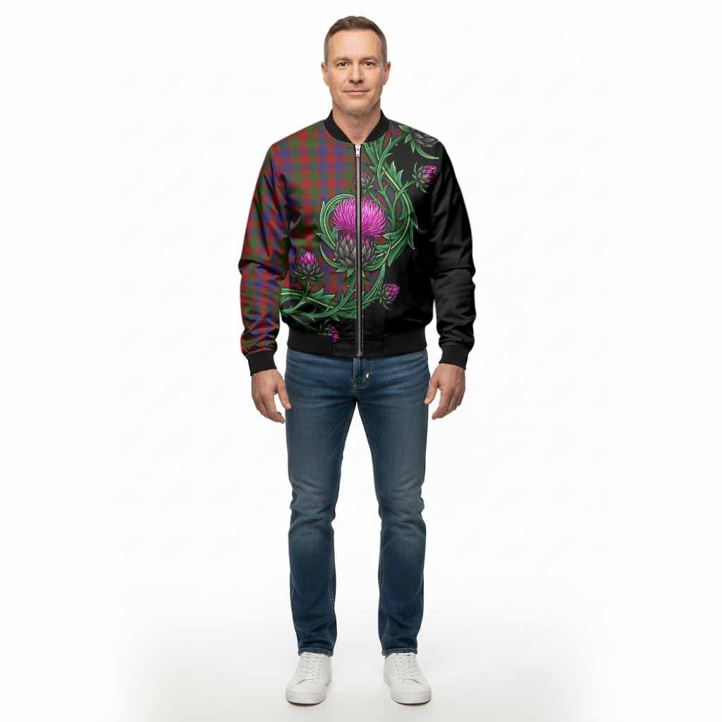 Gow Tartan Bomber Jacket Resilient Scottish Thistle - Tartan Vibes Clothing