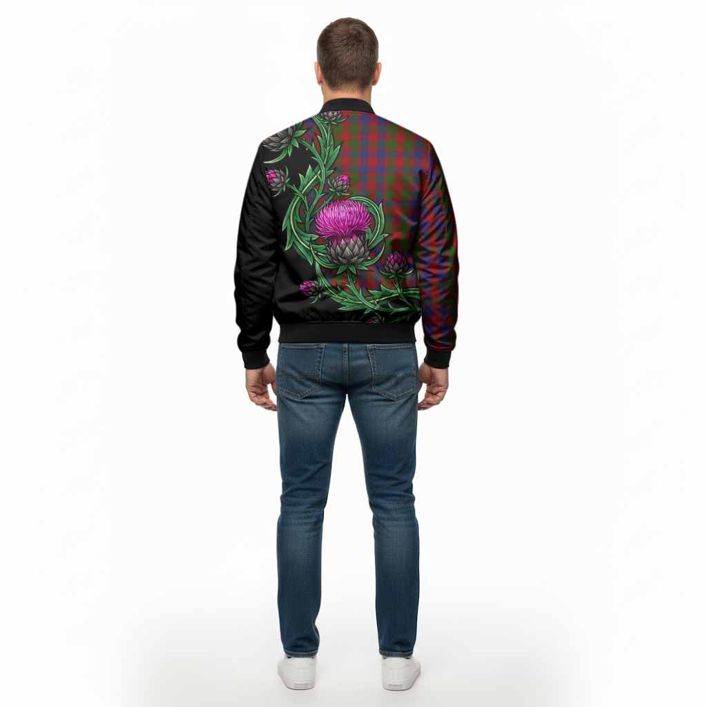 Gow Tartan Bomber Jacket Resilient Scottish Thistle - Tartan Vibes Clothing