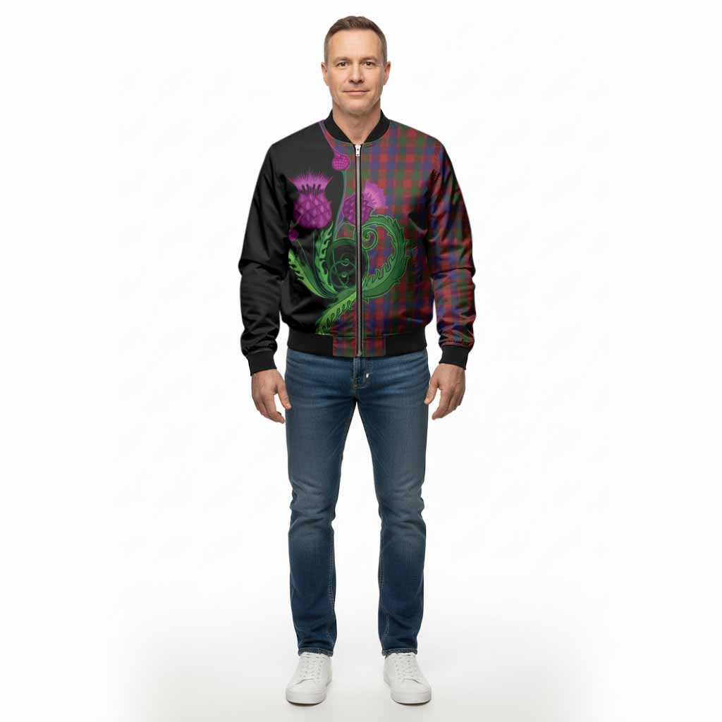 Gow Tartan Bomber Jacket Traditional Scottish Thistle - Tartan Vibes Clothing