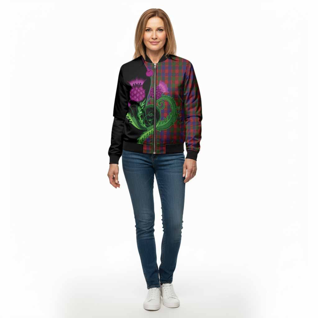 Gow Tartan Bomber Jacket Traditional Scottish Thistle - Tartan Vibes Clothing